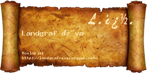 Landgraf Éva névjegykártya
